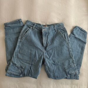 Levi's loose denim cargo pants in light wash 24